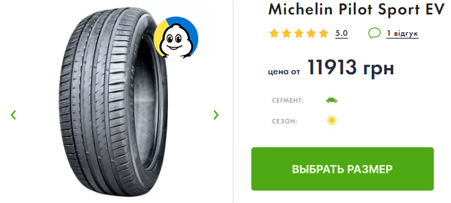 шины Michelin Pilot Sport EV