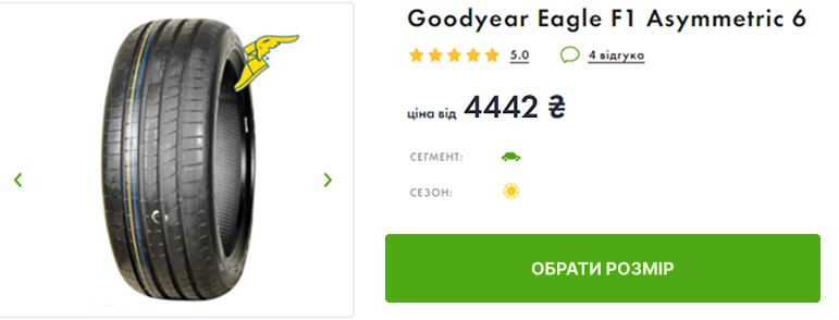 шини Goodyear Eagle F1 Asymmetric 6